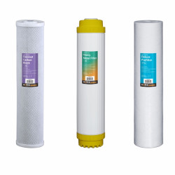 Whole House - Filter set - 20" x 4.5" Heavy Metals 1 Year (1SED, 1KDF, 1ACB)