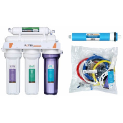 100 GPD - Under Sink 5-Stage RO drinking Filtration System NSF certified (no pump) with leak stop valve
